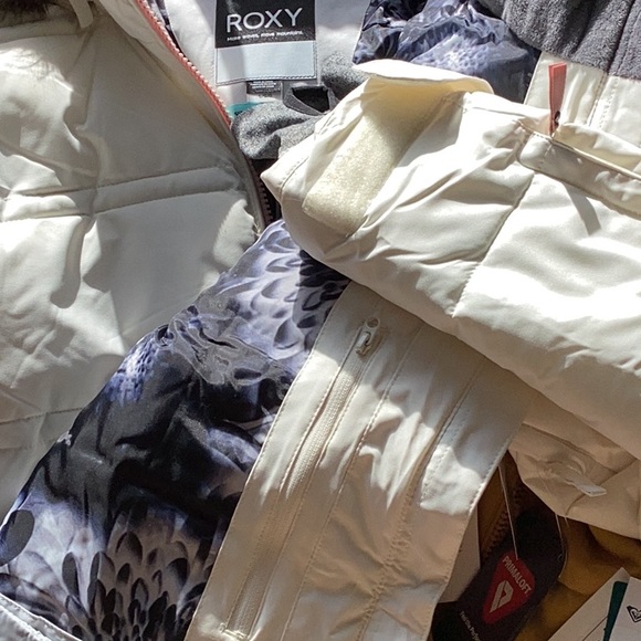 NWT ROXY CREAM AND PINK QUINN SNOWBOARD JACKET SIZE L - Picture 6 of 12